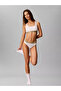 Women's Logo Detailed Elastic Waistband Cotton White Bralet - 3