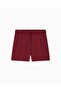 Men's Regular Fit Red Swim Shorts with Elastic Waist and Drawstring - 3