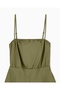 Women's Comfortable Cut Khaki Jumpsuit with 100% Linen Shorts and Rope Straps - 3