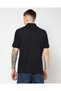 Men's Regular Fit Pique Fabric Short Sleeve Navy Blue Polo Collar T-Shirt with Contrast Ax Logo Detail on the Shoulders - 4