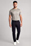 Men's Regular Cut Round Neck Logo Patterned Short Sleeve Gray T-Shirt - 2