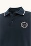 Men's Regular Fit Logo Embroidered Cotton Short Sleeve Navy Blue Polo Collar T-Shirt - 2