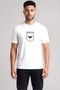 Men's Cotton Short Sleeve Crew Neck Armani Text Detail White T-Shirt