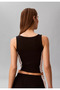 Women's Cotton Logo Detailed Slim Fit Black Swimsuit - 6