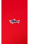 Men's Regular Fit Ribbed Collar Metallic Logo Detailed Cotton Short Sleeve Red T-Shirt - 2