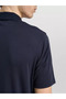 Men's Slim Fit Eagle Logo Embroidered Short Sleeve Navy Blue Polo Collar T-Shirt - 5