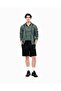 Men's Comfortable Jersey Fabric Half-Zipper Contrast Color Striped Green Polo Collar T-Shirt - 2