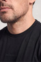 Men's Regular Fit Round Collar Cotton Logo Embroidered Short Sleeve Black T-Shirt - 3