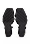 Women's 100% Suede High Heeled Black Sandals - 7