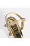 Women's Gold Buckle Detailed Slingback Heeled Evening Dress Shoes - 6