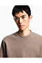 Men's Regular Fit Crew Neck Long Sleeve Brown Sweatshirt - 4