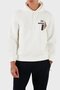 Men's Hooded Collar Long Sleeve Cotton Regular Fit White Sweatshirt