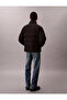 Men's Regular Fit Quilted Patterned Stand Collar Black Jacket with Ck Logo - 4