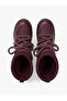 Women's Thick Lace-Up Leather Flat Sole Red Boots & Booties with Socks - 3