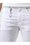 Men's Slim Fit Cotton Denim White Trousers - 3