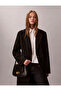 Women's Adjustable Cross Strap Leather Black Shoulder Bag with Metal Buckle - 2