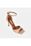 Women's Leather Single Strap Thin Heeled Patent Leather Evening Dress Sandals - 7