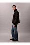 Men's Regular Fit Quilted Patterned Stand Collar Black Jacket with Ck Logo - 6