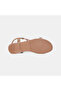 Women's Rose Gold Thin Strap Sandals with Stone Detail and Elastic Back - 4