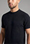 Men's Cotton Crew Neck Short Sleeve Black Sweatshirt - 4