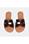 Women's Brown Suede Slippers with Stone Accessories - 6