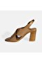 Women's Brown Leather Sandals with Buckle Detail - 3