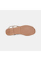 Women's Gold Flip-Flop Sandals with Elastic Back and Stone Detail - 4