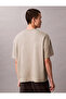 Ss Rlxd Premium Interlock Emblem Men's Cream T-Shirt - 5