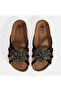 Women's Black Stone Detailed Suede Slippers - 7