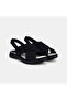 Women's Black Desacomfort Cross-Strapped Nubuck Leather Sandals