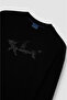 Men's Comfortable Fit Big Shark Logo Cotton Long Sleeve Black Sweatshirt - 6