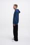 Men's Washed Embroidered Hooded Oversize Navy Blue Sweatshirt - 5