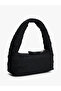 Women's Short Handle Zipper Closure Black Shoulder Bag - 3