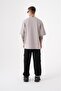 Oversize Free Spirit Printed Cotton T-Shirt Light Gray - 4
