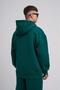 Men's Embroidered Kangaroo Pocket Oversize Sweatshirt Petrol Green - 6