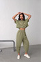 Women's Çağla t Sleeve Stretch Fabric Tracksuit Set Nj19 - 2
