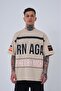 Men's Inspired by Printed Oversize T-Shirt Light Beige