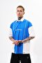 Men's Piping and Contrast Printed Polo T-Shirt Light Blue-Ecru