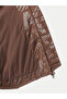 Women's Monochrome All over Print Stand Collar Long Sleeve Brown Jacket - 6