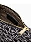 Women's Eagle Logo Embroidered Black Shoulder Bag with Cross Shoulder Strap - 5