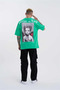 Men's Bad Angels Printed Oversize Light Green T-Shirt - 4