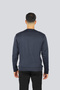 Men's Regular Fit Cotton Metallic Logo Round Neck Long Sleeve Navy Blue Sweatshirt - 2