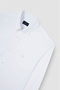 Men's Regular Fit Metallic Shark Logo 100% Cotton Long Sleeve White Shirt - 5