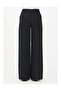 Women's Regular Waist Comfortable Fit Wide Leg Black Trousers - 2