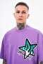 Men's Macstar Embroidered Oversize T-Shirt Purple - 2
