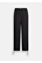 Women's Satin Detailed Comfortable Fit Black Trousers with Elastic Cuffs - 7