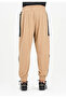 Men's Regular Waist Ankle Length Elastic Line Pattern Pocket Detail Beige Sweatpants - 3