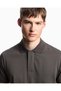 Men's Eagle Logo Regular Fit Pique Cotton Short Sleeve Gray Polo Collar T-Shirt - 3