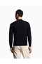 Men's Regular Fit Round Neck Eagle Logo Long Sleeve Navy Blue Sweater - 2