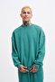 Men's Washable Oversize Sweatshirt Oil Green - 3